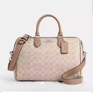 Coach NWT Beige Signature Satchel